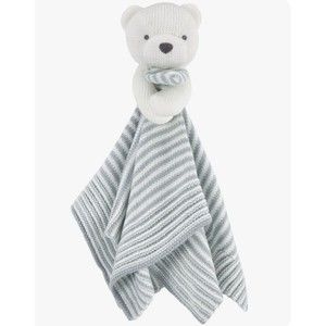 Carter’s Plush KNIT BEAR Security Blanket Blue White Stripes Baby Lovey …